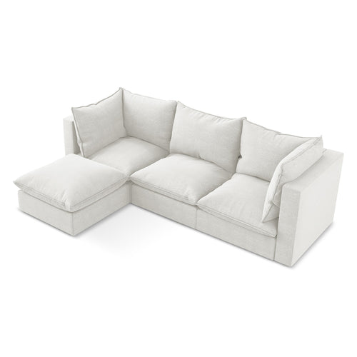 LaMiaSofa hoekbank links Ravenna - bouclé - wit - 255x165x77