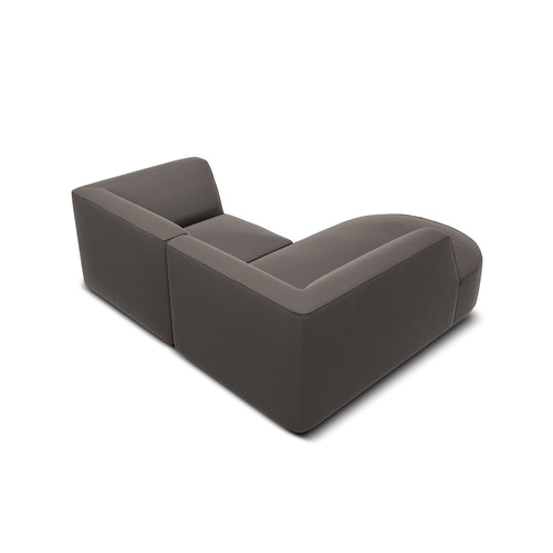 Cosmopolitan Design - Modulaire hoekbank links Siena 3-zits, flueel donkergrijs - 180x186x69cm