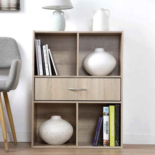 CALICOSY - Opbergplank met 4 compartimenten - 29,5x62x80 cm