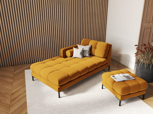 Cosmopolitan Design linker meridiaan Bali flueel, geel - 185x102x75cm