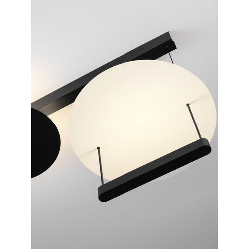 Nova Luce DIONA Geïntegreerde LED-hanglamp voor plafond, zandzwart, wit, Triac dimbaar, LED 35W 2420lm 3000K