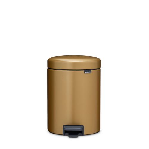Brabantia NewIcon Pedaalemmer, 5 liter, kunststof binnenemmer - Warm Brass