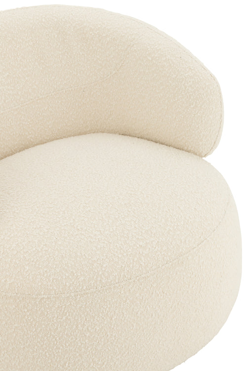 J-Line zetel Draaiend Rond - hout/schuim - ecru