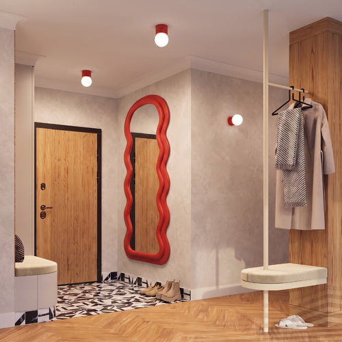 Sollux Lighting Plafondlamp HALO rood IP44 - 12x12x21cm