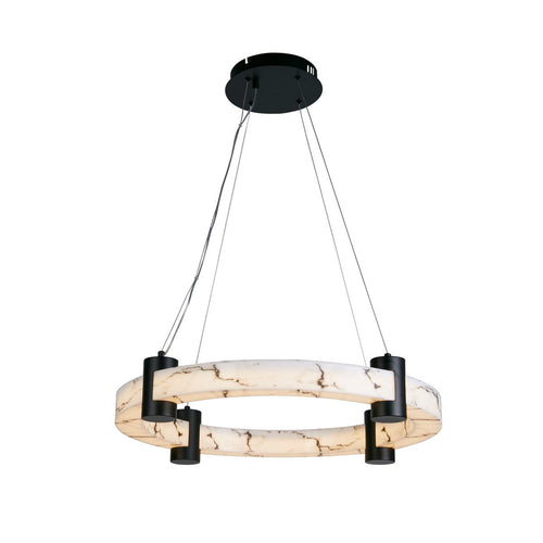 Searchlight Moonbeam LED plafondlamp, zwart metaal en gemarmerd hars