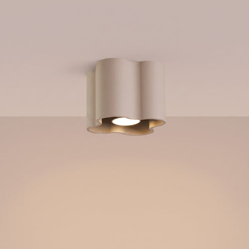 Sollux Lighting Plafondlamp OVIO 1 taupe GU10 - 12x12x10cm