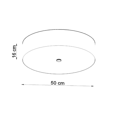 Sollux Lighting Plafondlamp SKALA 50 zwart - 50x50x16cm