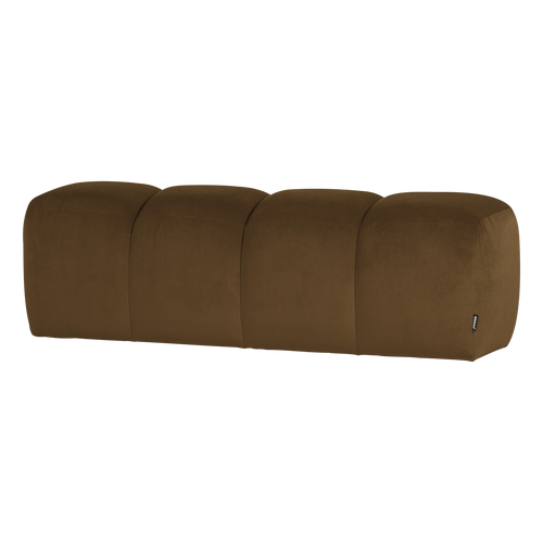 WOOOD eetbank 164 cm Mojo - Velvet - Honinggeel - 49x164x45