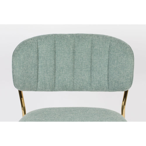 Housecraft Living Jolien Barkrukken rugleuning 65 cm Goud/ Lichtgroen - Set van 2