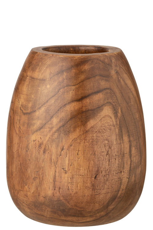 J-Line bloempot Paulownia - hout - bruin - large - Ø 43 cm - vtwonen shop