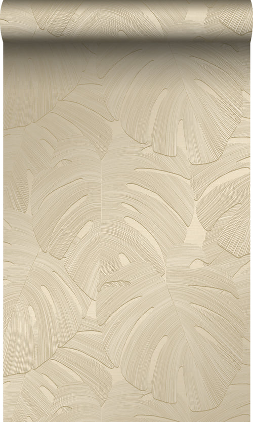 Origin Wallcoverings behang tropische bladeren taupe - 53 cm x 10.05 m - 348024 - vtwonen shop