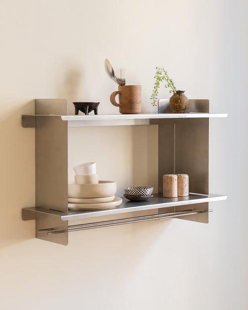 noo.ma Tivo Shelf 70, roestvrijstalen zwevende wandplank 70 cm