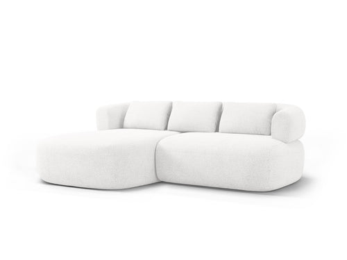 Micadoni linker hoekbank Jenny 5-zits, boucle ivoor - 145x200x73cm