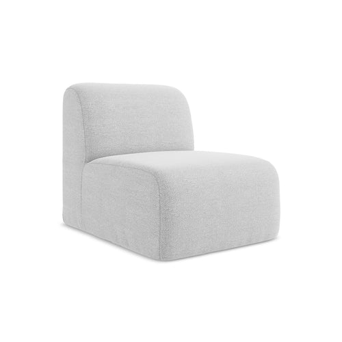 LaMiaSofa Bankmodule midden Cervo - bouclé - zilver - 70x94x75