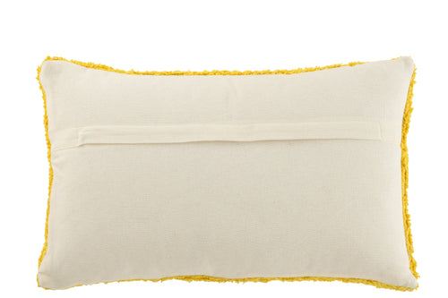 J-Line kussen Soleil Getuft - katoen - geel/wit - vtwonen shop