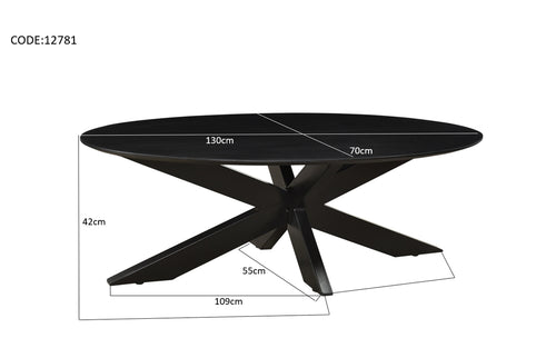 Livingfurn salontafel Oslo Ovaal - 70x130x40 - Acaciahout
