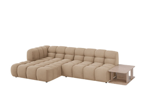 Cosmopolitan Design Modulaire hoekbank links Sky 4-zits, flueel, zand - 162x297x70cm