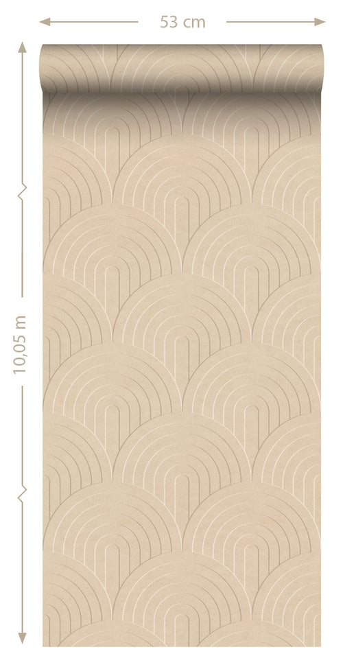 ESTAhome behang 3D-motief warm beige - 50 x 900 cm - 131107 - vtwonen shop