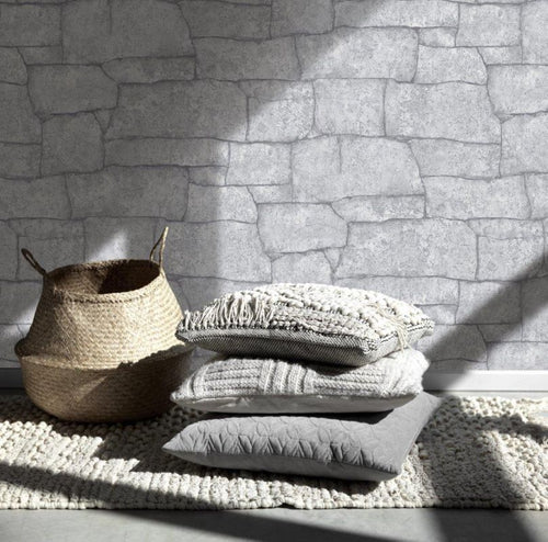 Erismann behang steen grijs - 53 cm x 10.05 m - 661451 - vtwonen shop