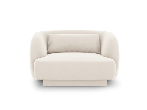 Cosmopolitan Design Fauteuil Tulum flueel, lichtbeige - 90x103x70cm