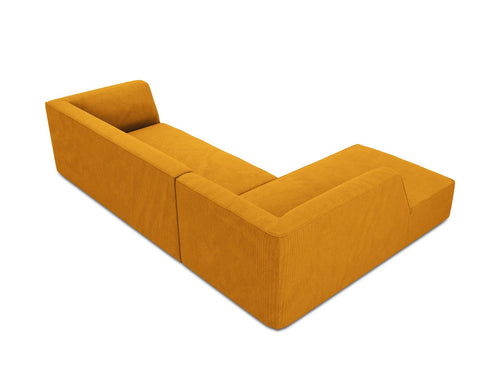 Micadoni linker hoekbank Ruby 4-zits, ribfluwelen, geel - 180x273x69cm
