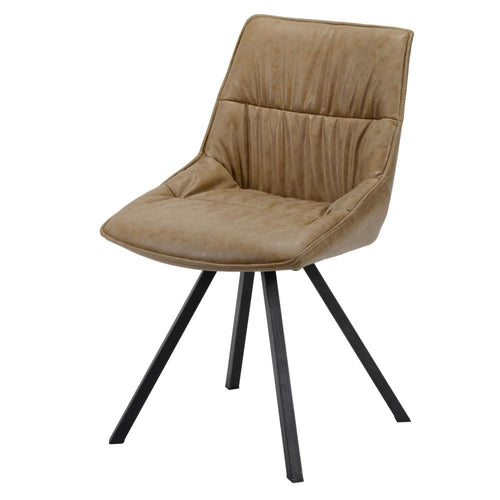 Giga Meubel Eetkamerstoel Vierpoot - Bruin PU Leer - Zithoogte 46cm - Set van 4 - vtwonen shop