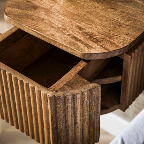 Giga Meubel Zwevend Nachtkastje Wave - Hout - 32x30x19cm - vtwonen shop