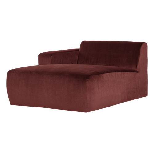 WOOOD chaise longue bank links Mojo Base - Velvet - K.bruin - 74x112x162
