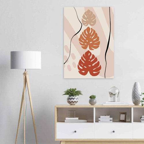 Artfulprints Poster Boho – Tropical trio   - A4 21x29.7 cm - Taupe