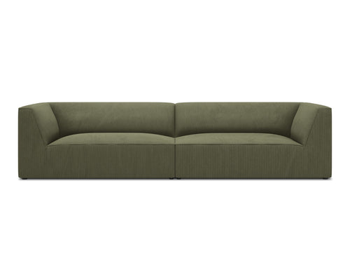 Micadoni Bank Ruby 4-zits, ribfluwelen, groente - 93x302x69cm