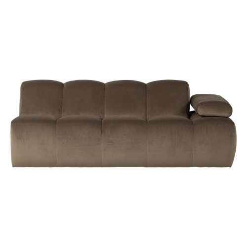 WOOOD 2-zits bank arm rechts Mojo - Velvet - Taupe - 74x204x97