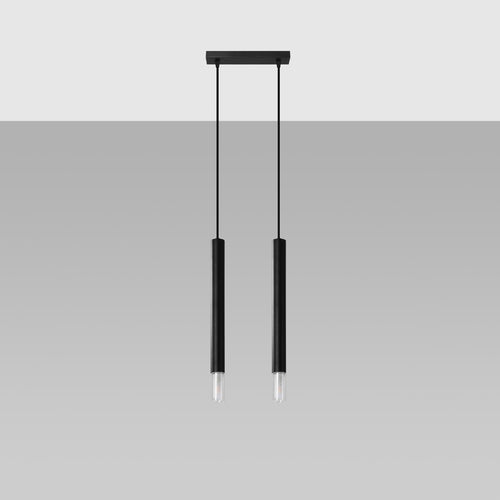Sollux Lighting Hanglamp WEZYR 2 zwart - 30x6x120cm