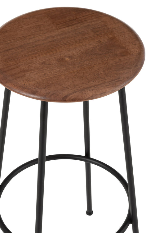 J-Line barkruk Neo - staal - naturel/zwart