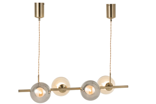 J-Line hanglamp Yuks 4 Lampen - staal - goud