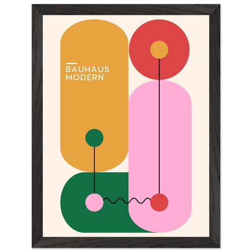 Artfulprints Poster met Lijst Bauhaus - Modern art   - 30x40 cm - Meerkleurig