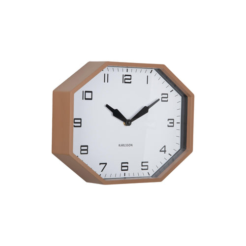 Karlsson wandklok Modern Factory Octagon - bruin - Ø32cm