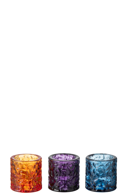J-Line kaarshouder Hamer - glas - mix - 3 stuks