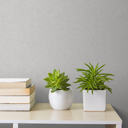 Sanders & Sanders behang linnenstructuur grijs - 53 cm x 10 m - 640033 - vtwonen shop