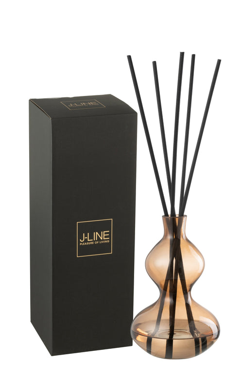 J-Line geurstokjes Nordic Vetiver - glas - amber - small