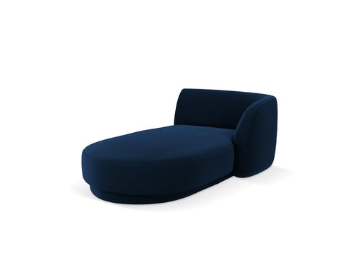 Micadoni rechter chaise longue Miley flueel, koningsblauw - 156x90x70cm