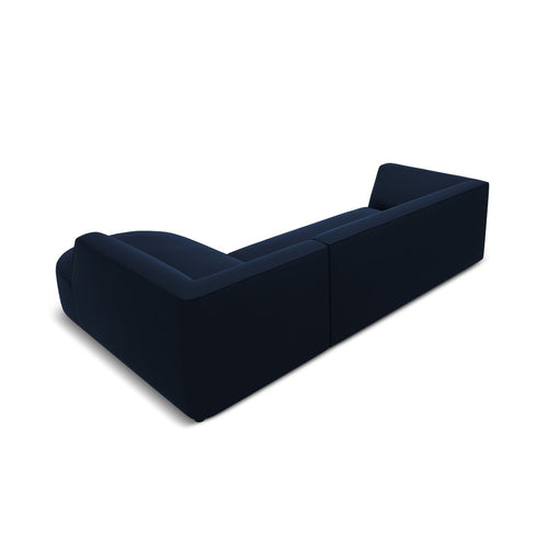 Cosmopolitan Design - Modulaire hoekbank rechts Siena 4-zits, flueel koningsblauw - 180x273x69cm