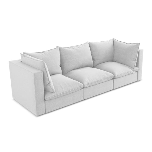 LaMiaSofa 3-zits bank Ravenna - bouclé - zilver - 255x90x77