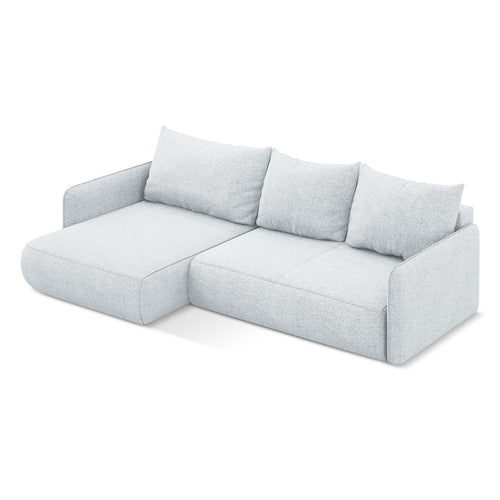 LaMiaSofa hoekbank links Palermo - chenille stof - lichtblauw - 240x148x86
