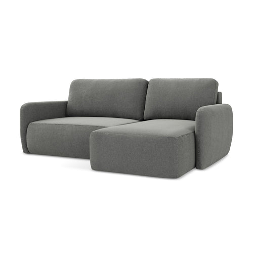 LaMiaSofa hoekbank rechts Corle - textuurstof - grijs - 207x148x86