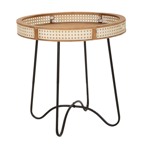 Mauro Ferretti bijzettafel - 60x60,5 cm - bruin/zwart