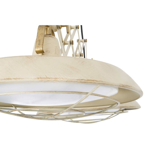 Faro Plec - LED 2 Light Double Adjustable Outdoor Dome Plafond Hanglamp Gebroken Wit IP44