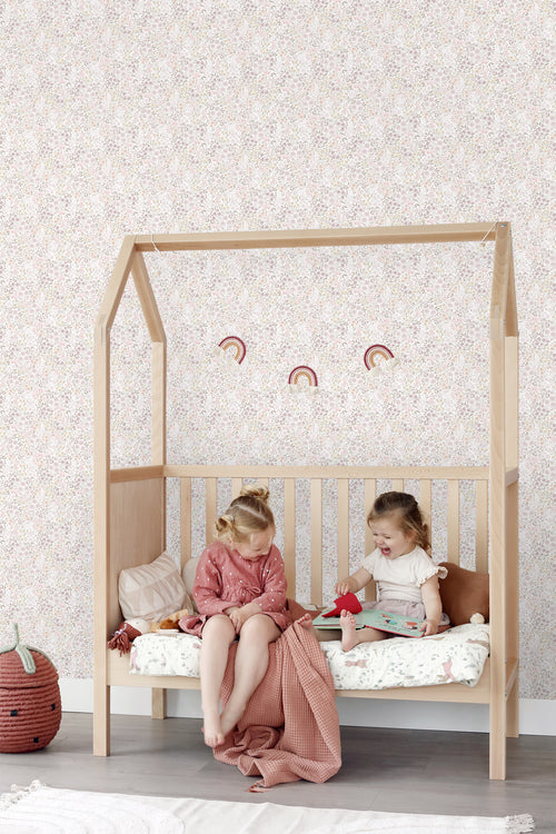 ESTAhome behang bloemetjes lila roze - 53 cm x 10.05 m - 139531