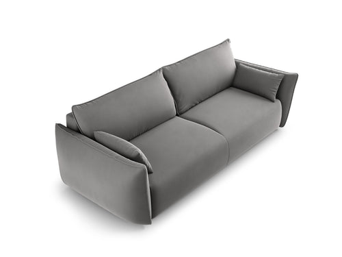 Cosmopolitan Design Slaapbank met opbergdoos Matera 3-zits, flueel grijs - 108x240x86cm