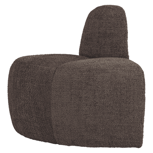 WOOOD eetbank hoek rond rugleuning Mojo - Wollig - Bruin - 83x100x74