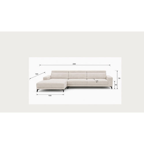 Kare Design Hoekbank Rocco links creme
